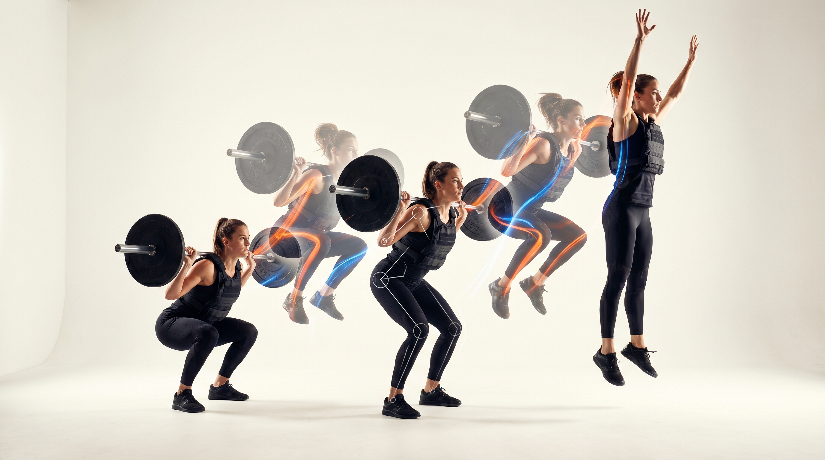 Stroboscopic multi-exposure of an athlete mid-movement